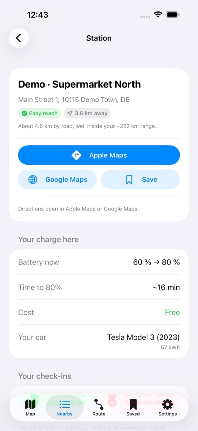 PlugRange — EV Range & Plug Finder screenshot
